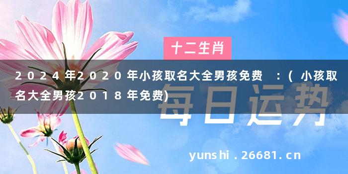 2024年2020年小孩取名大全男孩免费 :(小孩取名大全男孩2018年免费)